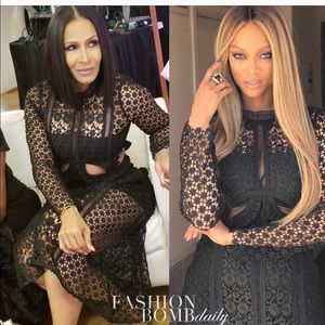 Self Portrait Payne Cutout Dress, Black